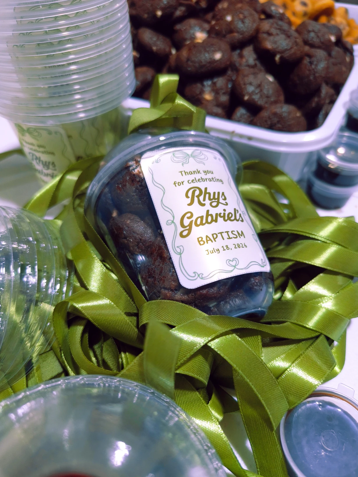 Baptismal Christening Giveaway, Custom Sinful Bites, Mini Cookies - 1