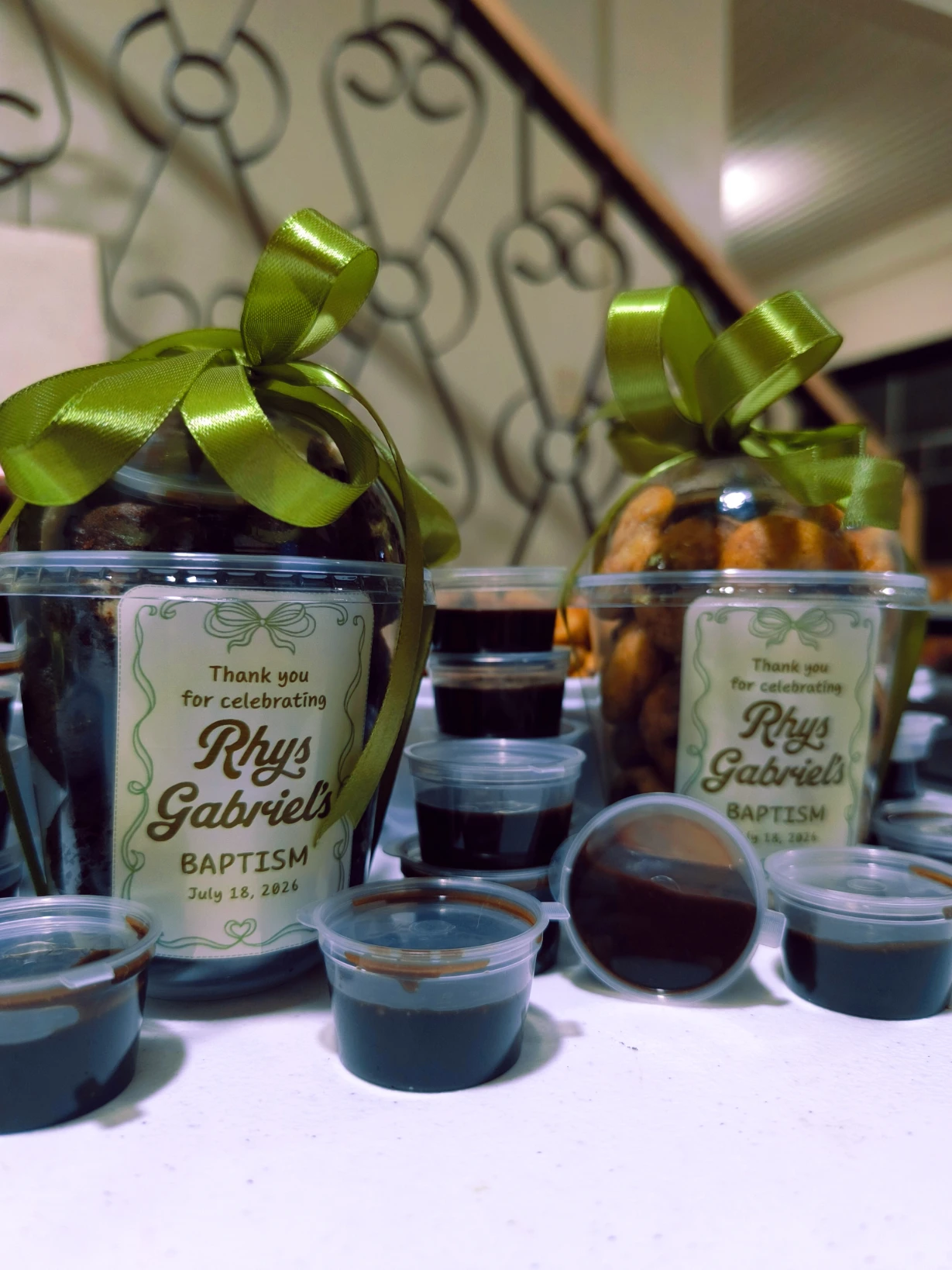 Baptismal Christening Giveaway, Custom Sinful Bites, Mini Cookies Chocolate Chips and Triple Chocolate