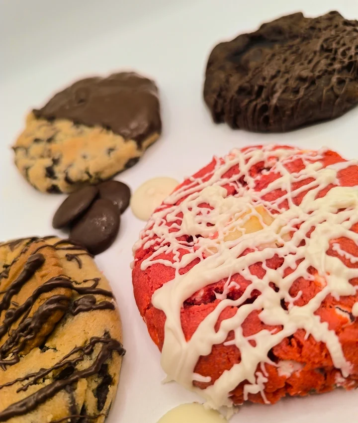 Sinful Succulence Classic Cookie Collection | S'mores Cookie, Red Velvet Cream Cheese Cookie, Triple Chocolate Chip Cookie Flavor,